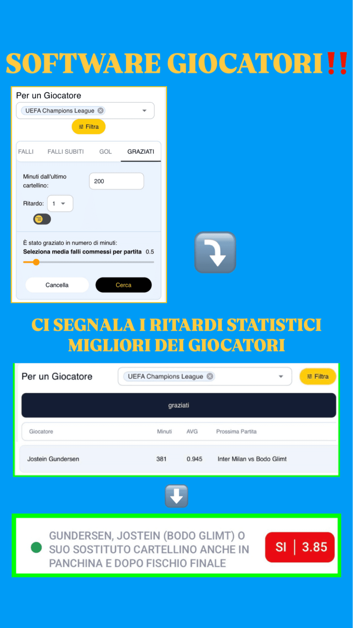 Software Giocatori - analisi statistica
